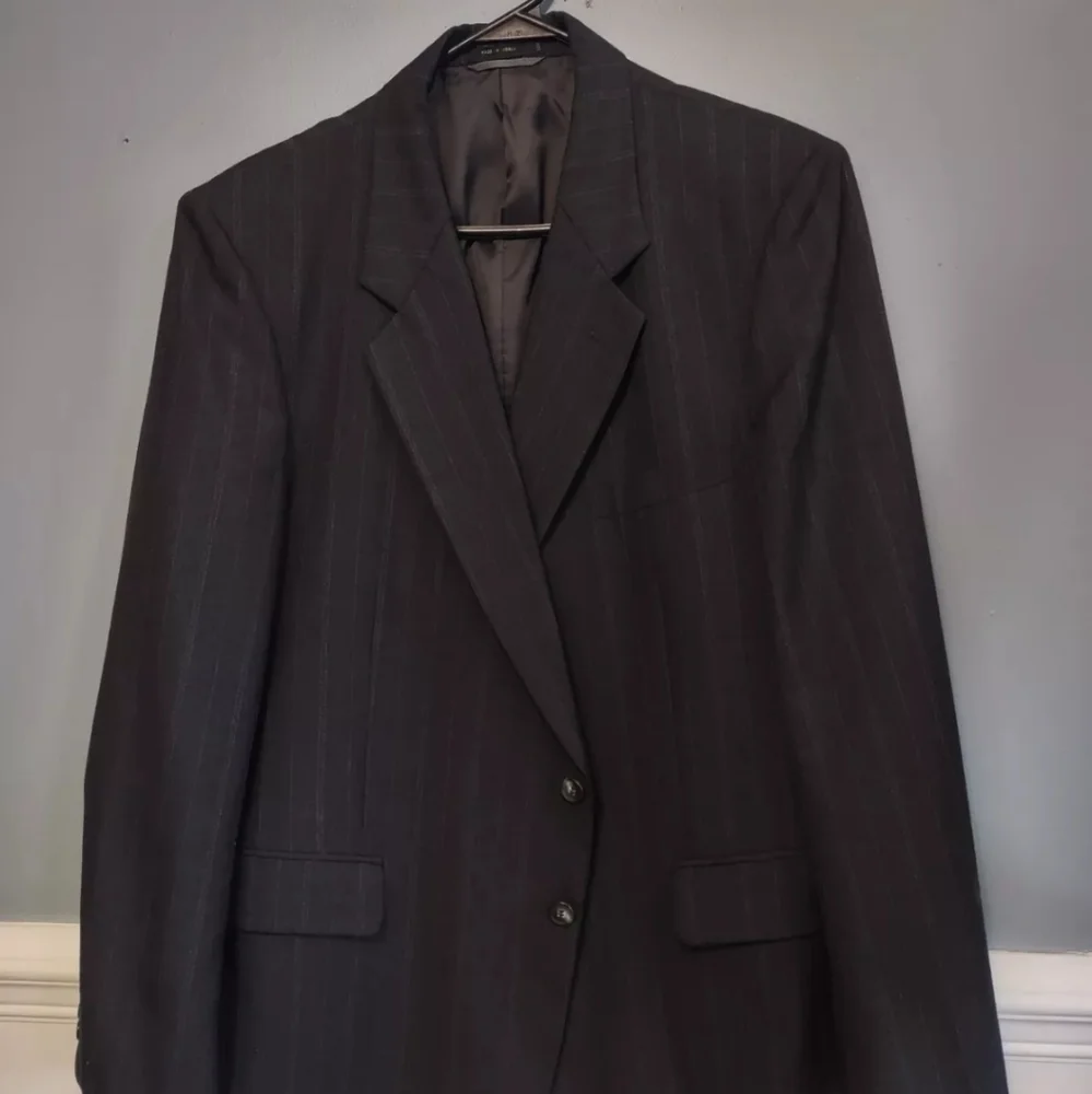 Austin Manor Men's Blazer Dark Gray Pinstripe Sz 44R Wool Blend - Picture 13 of 14